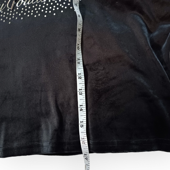 Juicy Couture Black velvet Cropped Hoodie pullover large - Picture 4 of 9